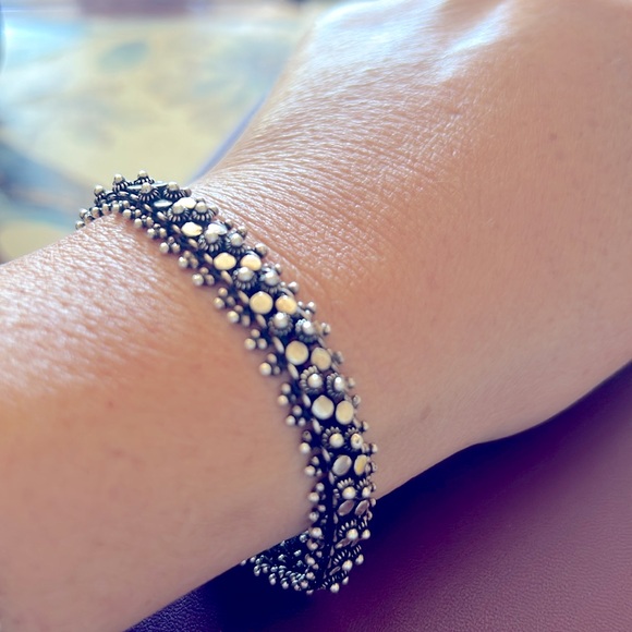 Jewelry - Ethnic Jewelry Silver Bracelet Dok Phikoun Vintage Collection - 🪷 handcrafted